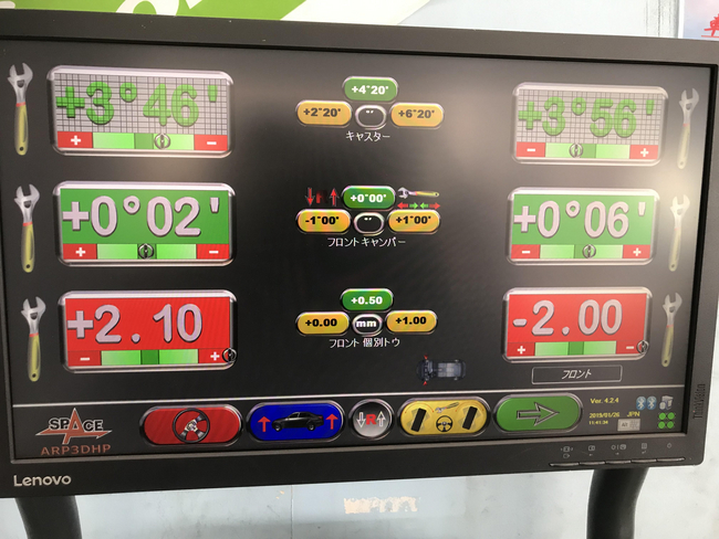 測定結果(調整前)